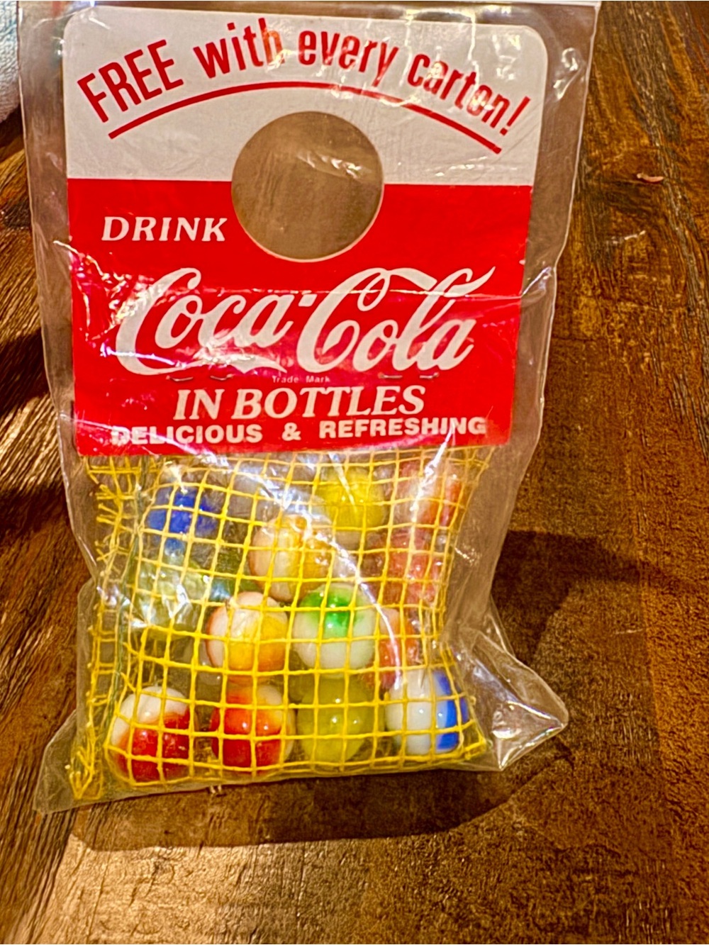 1950’s Coca Cola original Free with every carton bag of marbles Rare in mint